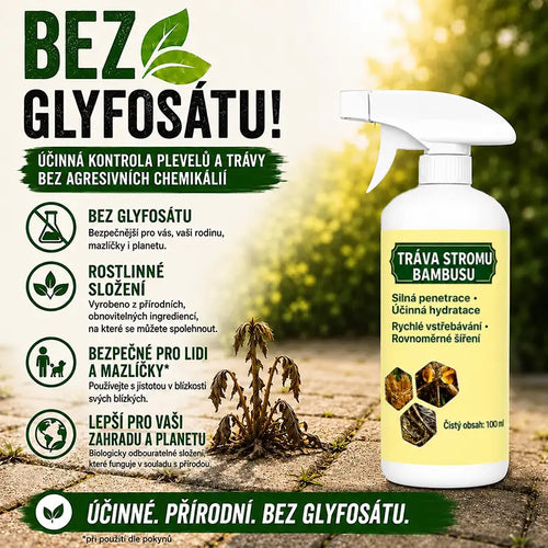 Přírodní rychle působící sprej proti plevelu a trávě