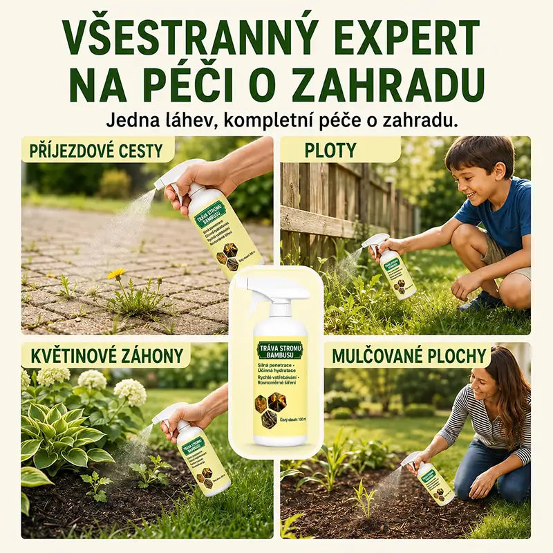 Přírodní rychle působící sprej proti plevelu a trávě