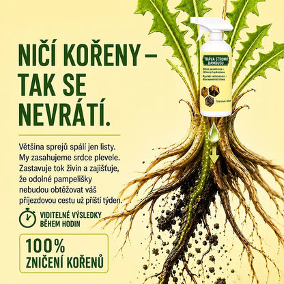Přírodní rychle působící sprej proti plevelu a trávě