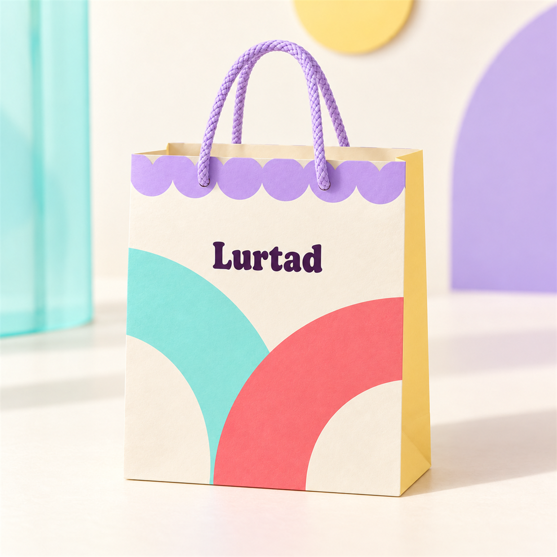 Lurtad Arc Color Gift Bags detail and celebration view