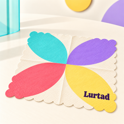 Lurtad Petal Color Party Napkins detail and celebration view