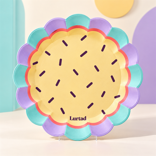Lurtad Sprinkle Scallop Party Plates main party item view