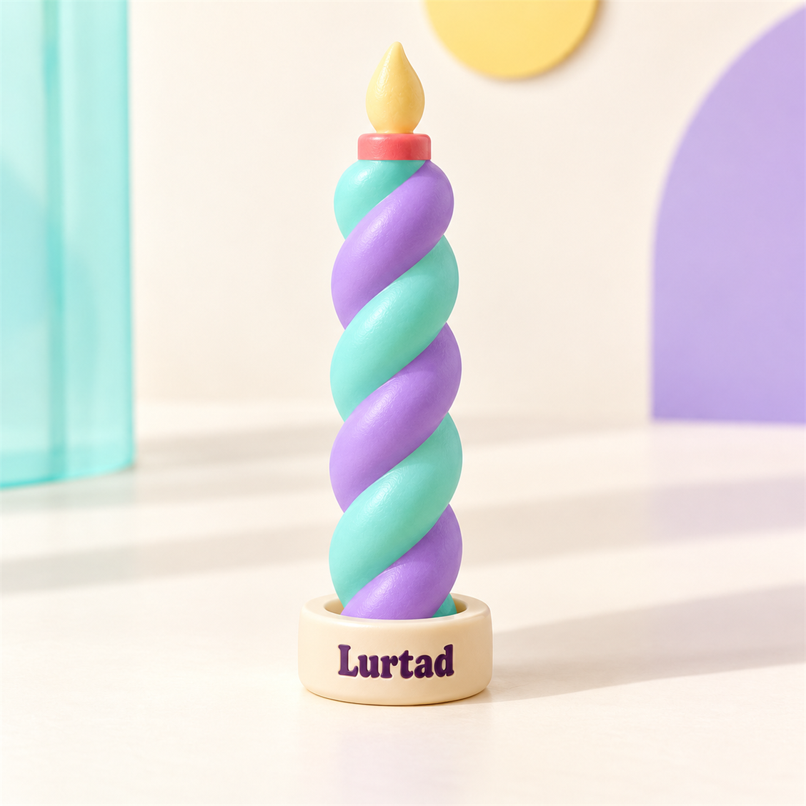 Lurtad Twist Wish Birthday Candles detail and celebration view