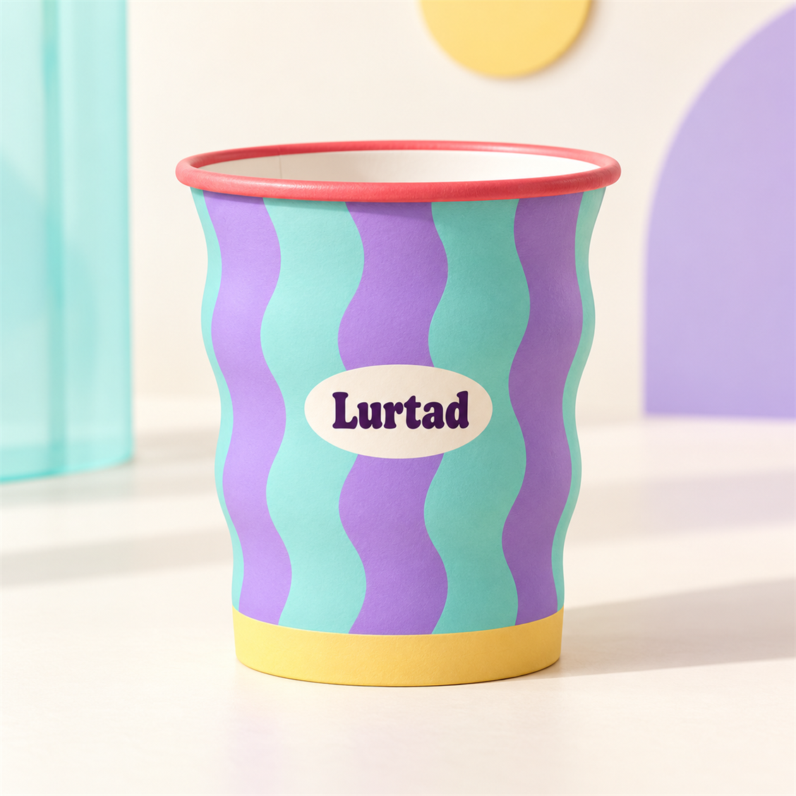 Lurtad Wavy Color Party Cups detail and celebration view