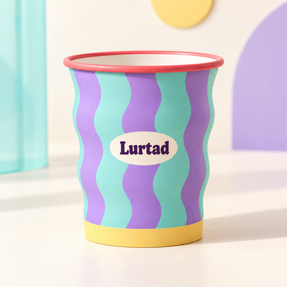Lurtad Wavy Color Party Cups detail and celebration view